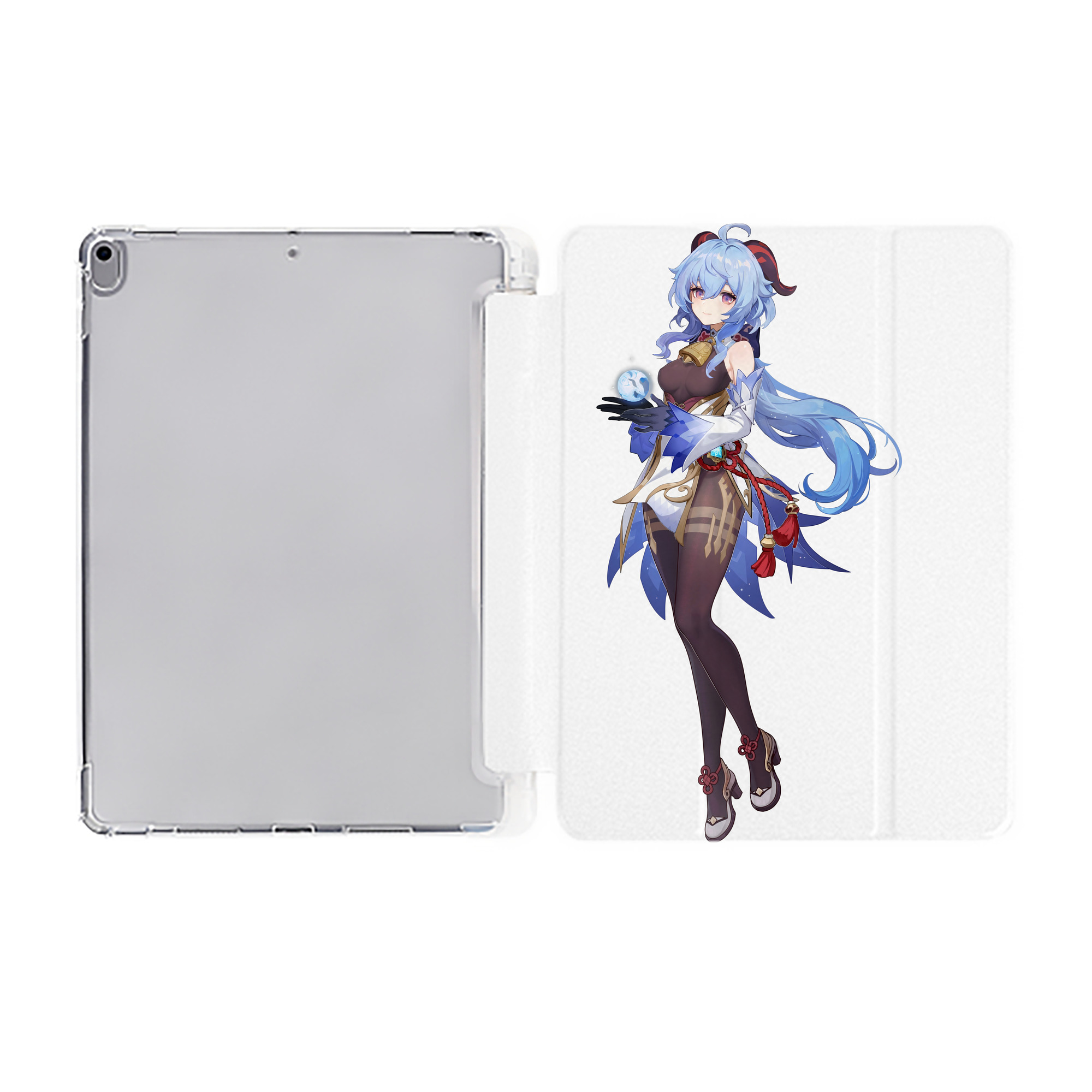 げんし神 甘雨 かんう genshin Ganyu IPad ケース ペン収納付き 三つ折りスタンド PUレザー×シリコン 対応機種9.5/10.5/10.9インチ